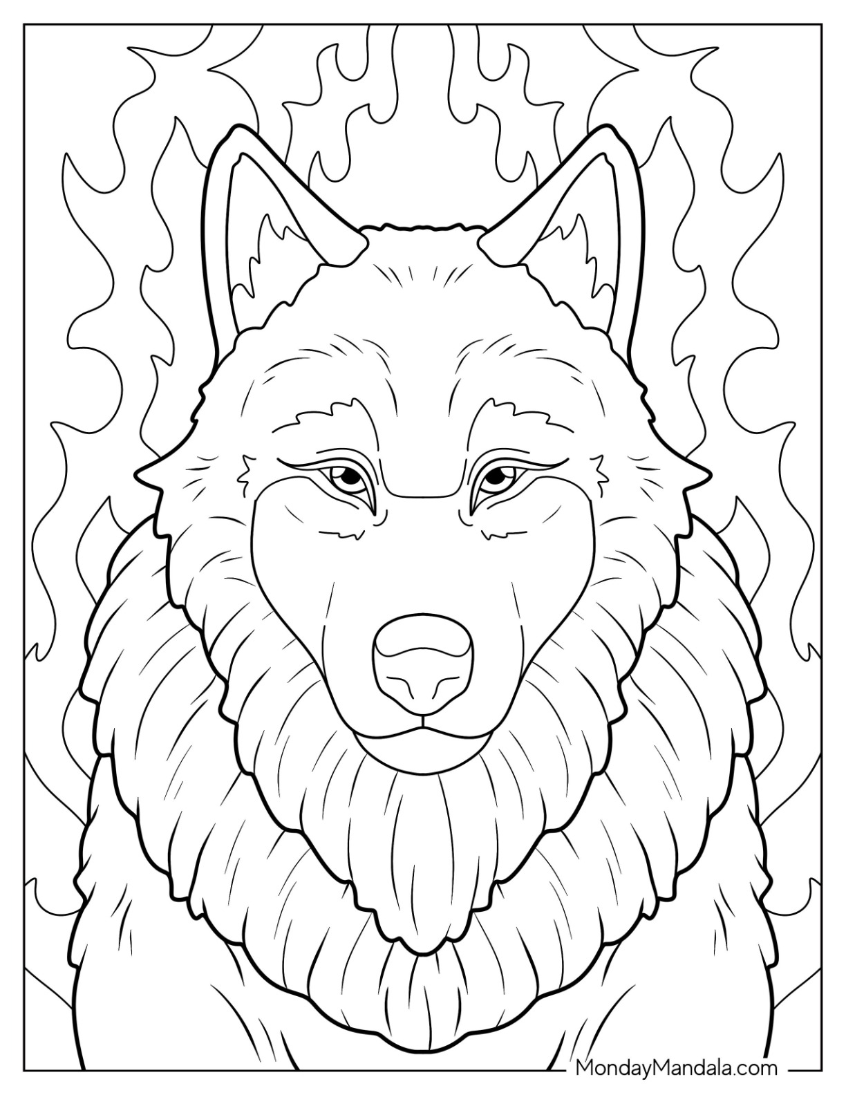 Wolf coloring pages free pdf printables