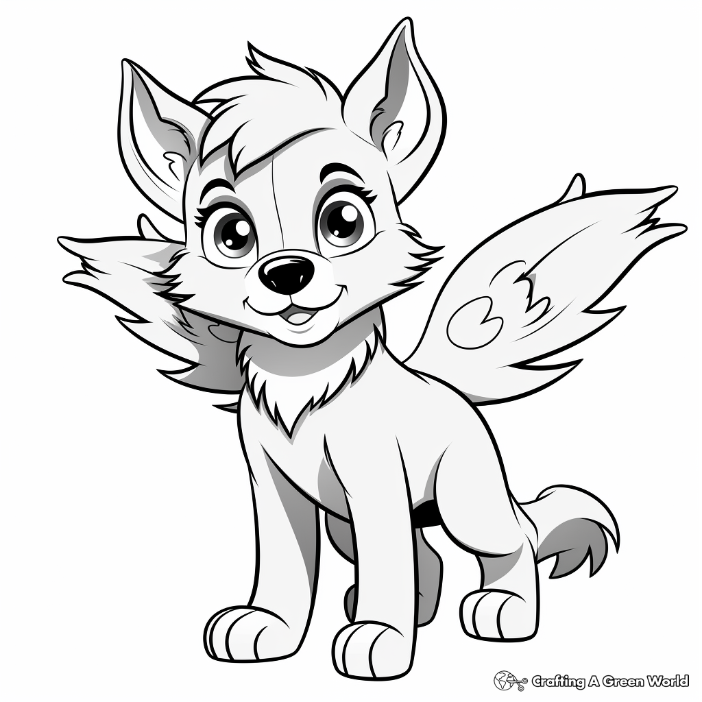 Wolves with wings coloring pages