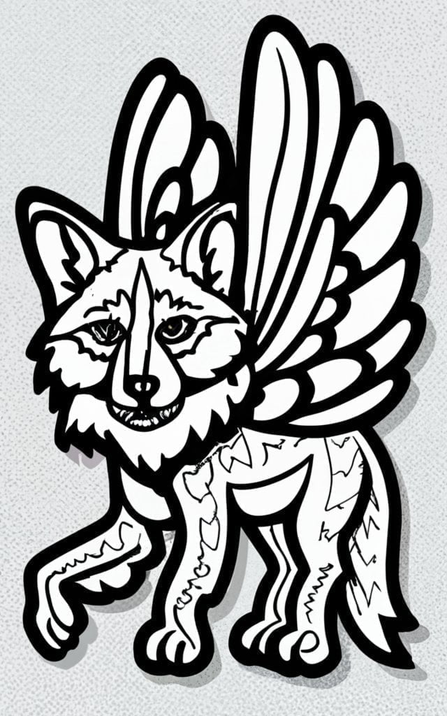 Wolves with wings coloring pages