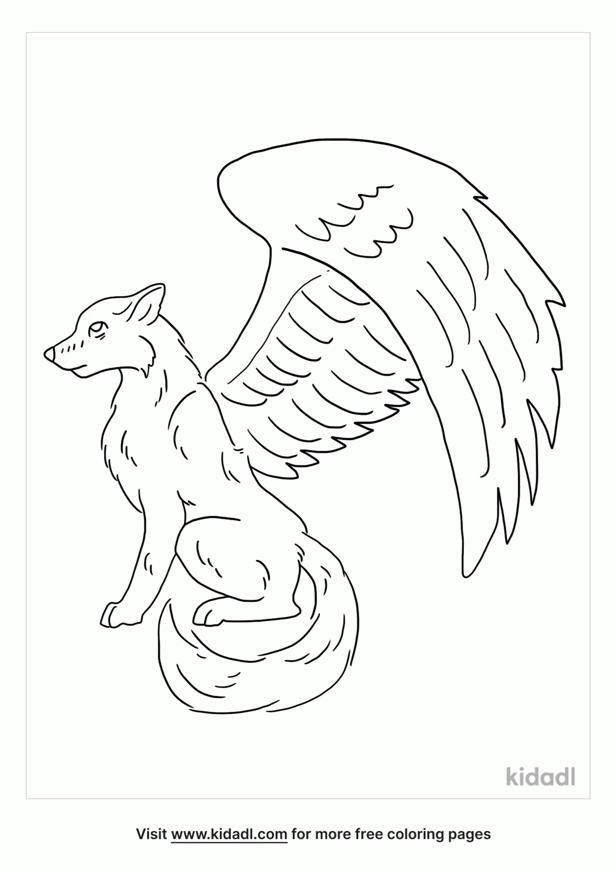 Free wolves with wings coloring page coloring page printables