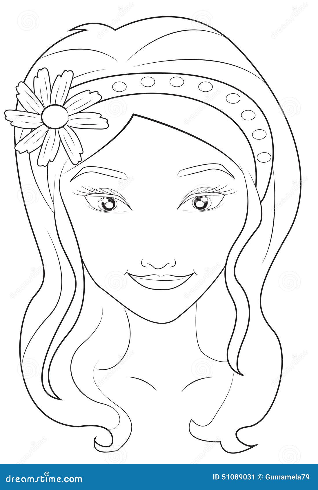 Girl s face coloring page stock illustration illustration of coloring