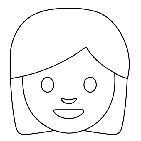 Woman emoji coloring page free printable coloring pages