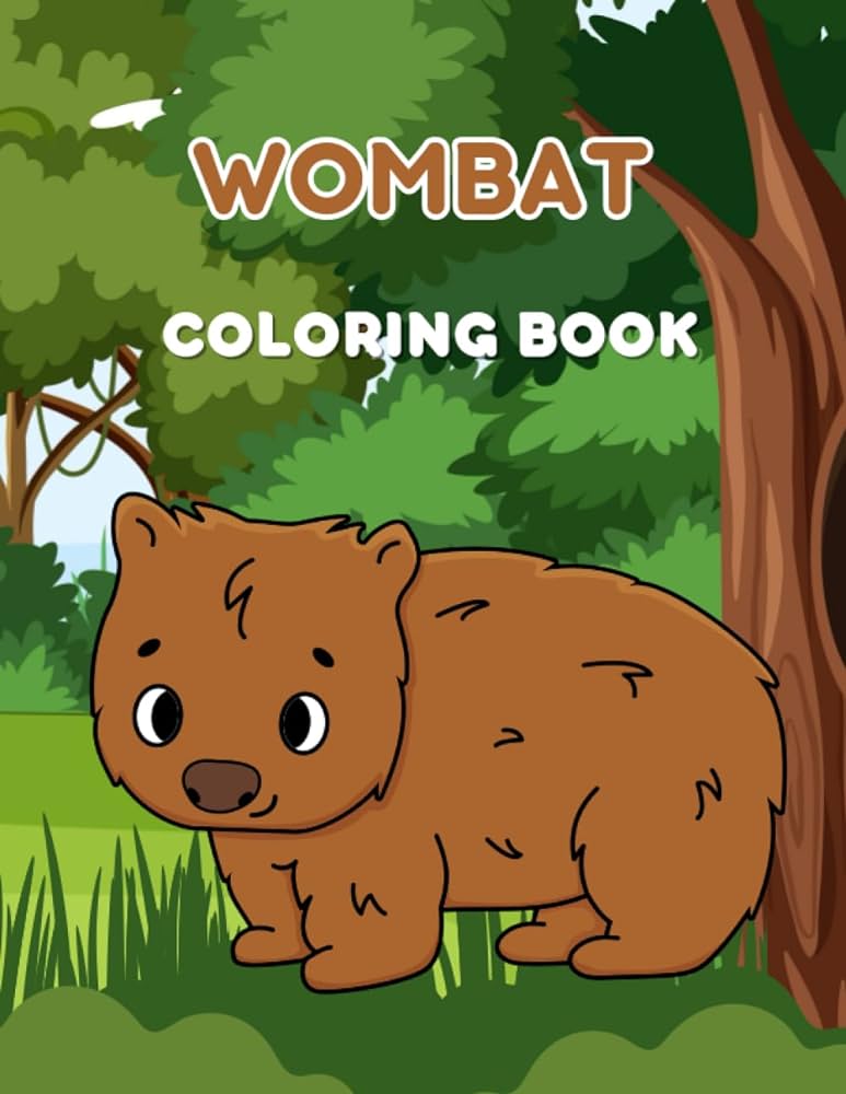 Wombat coloring book fun and easy coloring pages and a variety of other charming animals for boys or girls bear and many more for boys girls kids ages