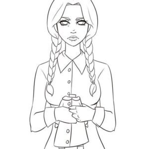 Wednesday addams coloring pages printable for free download