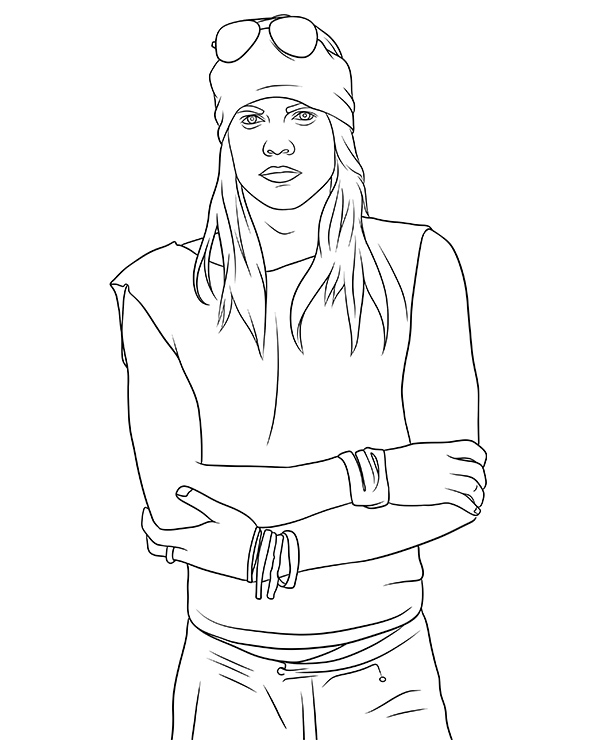 Axl rose coloring page guns n roses