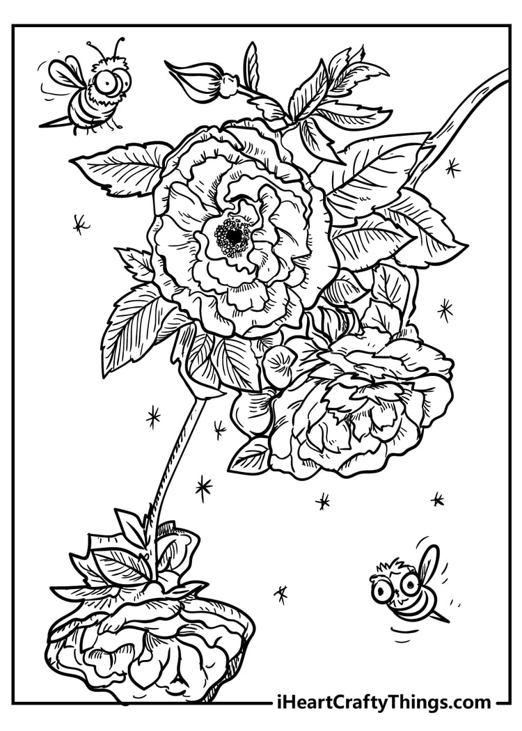 Flower coloring pages free printables