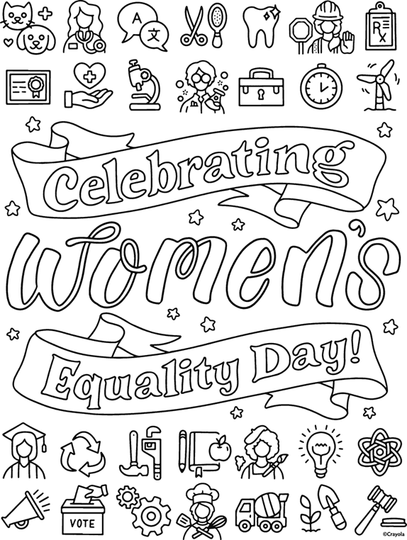 Womens equality day coloring page