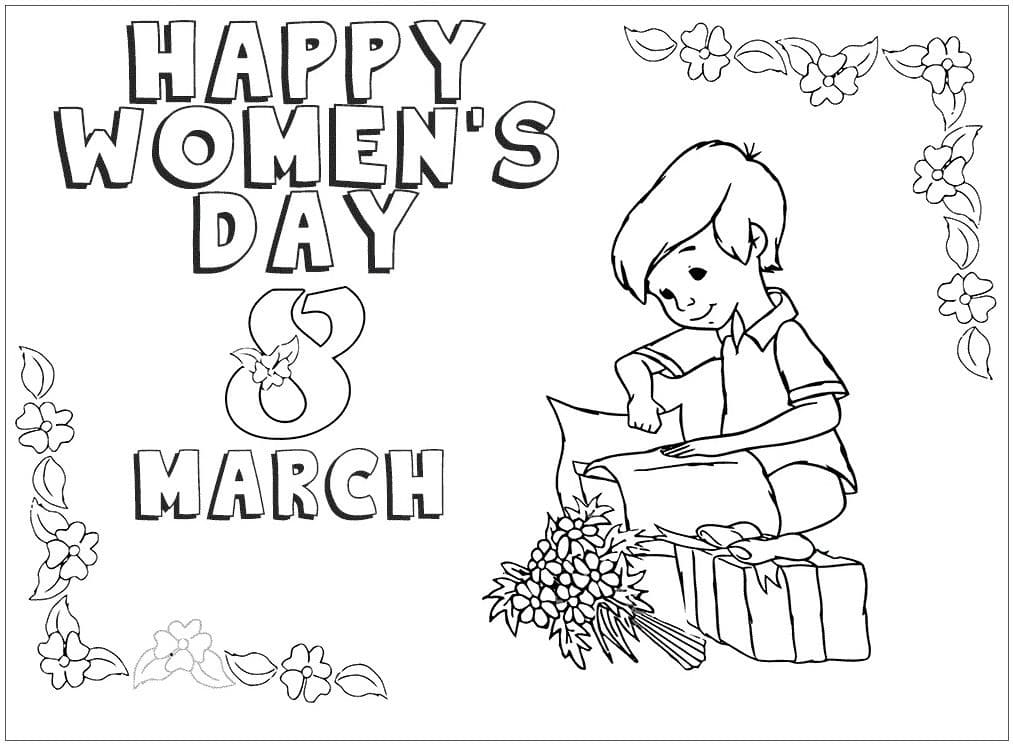 Womens day coloring page