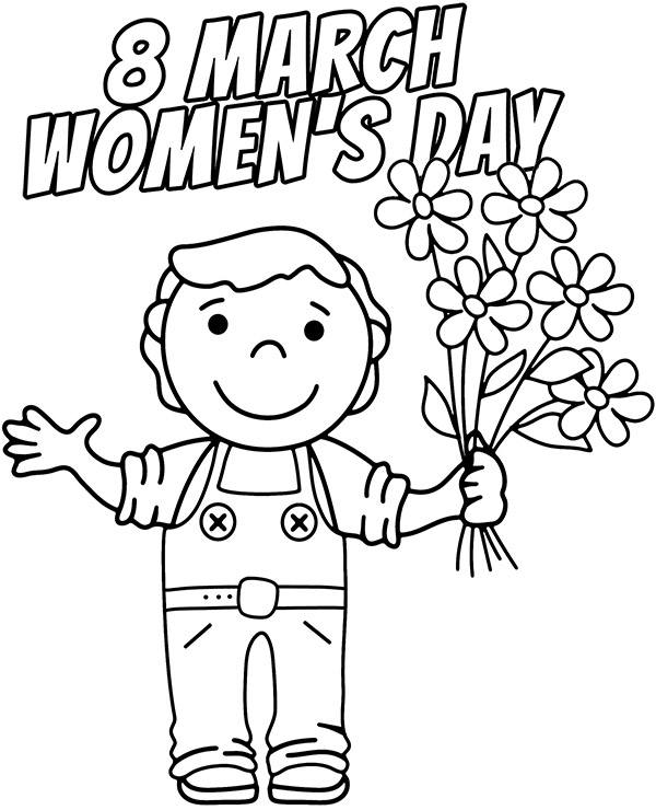 March coloring pages womens day