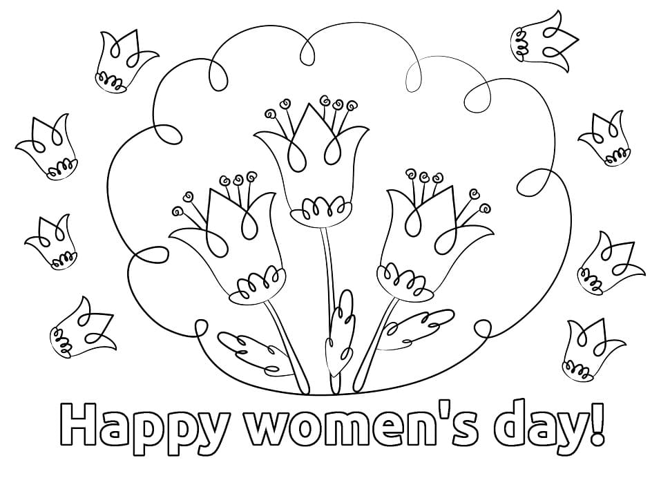 Happy womens day coloring page