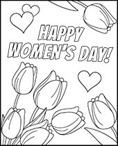 Womens day coloring page boy and girl