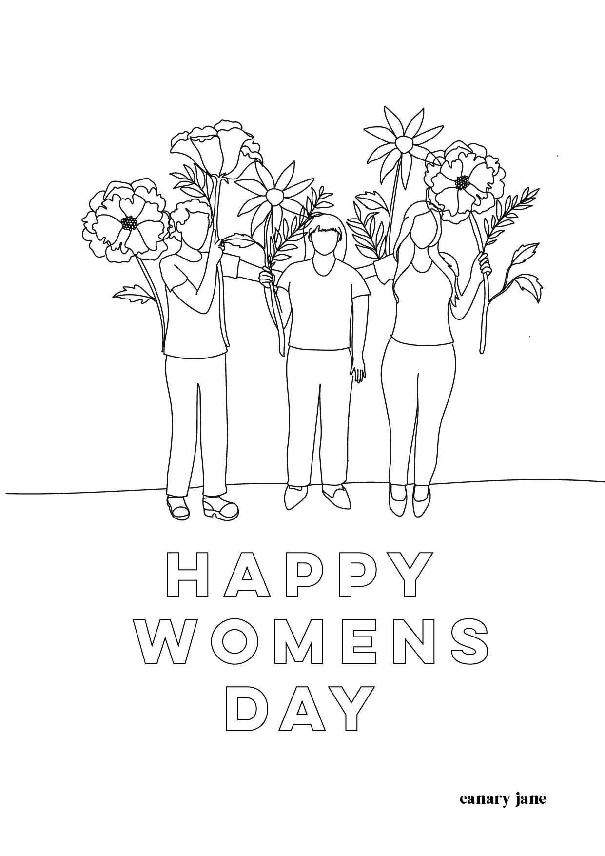 Womens day coloring page