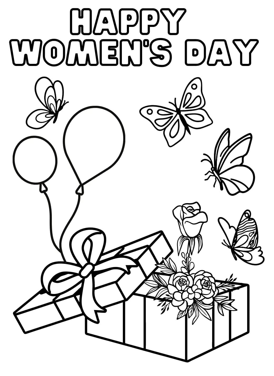 Gift for womens day coloring page