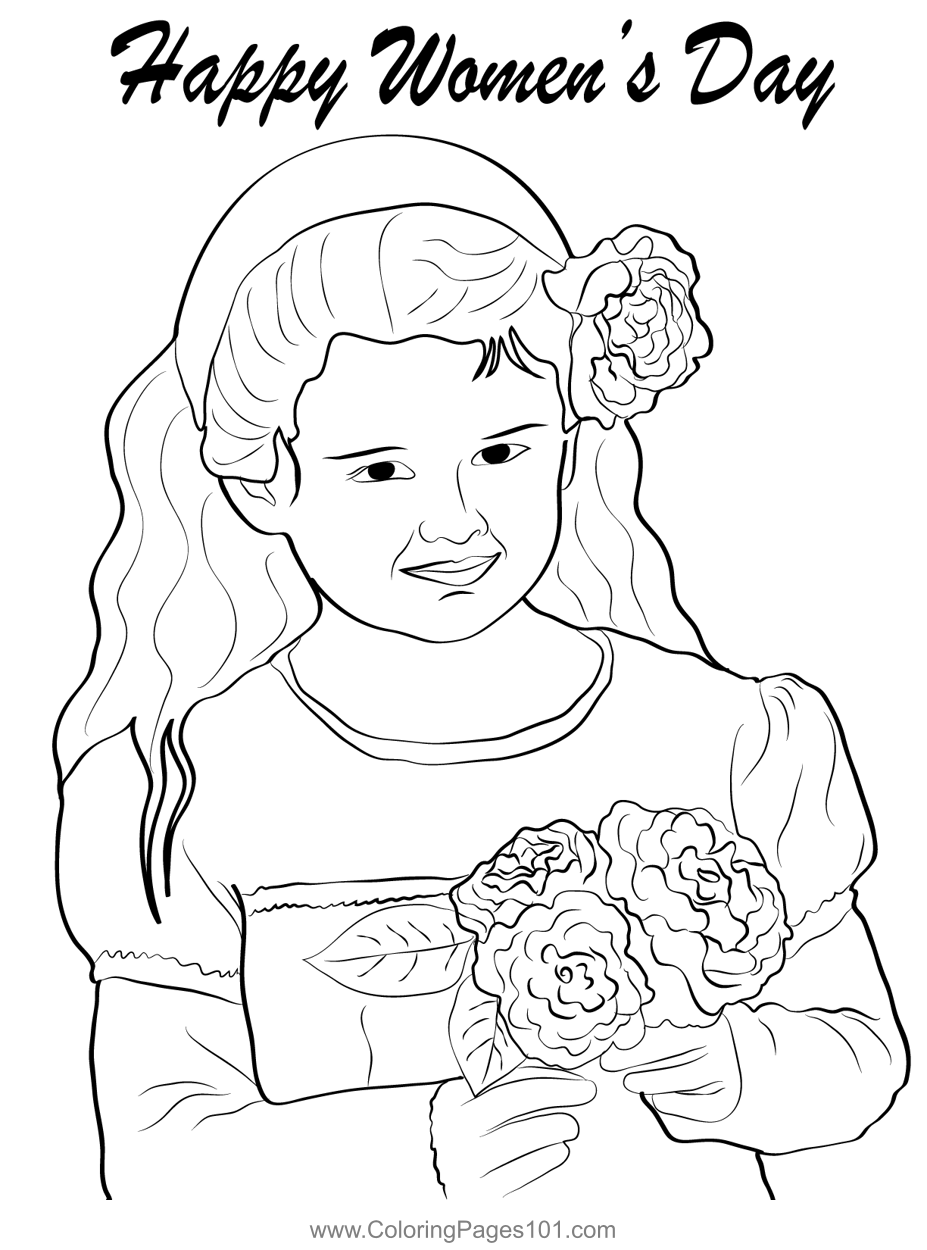 Cut baby girl coloring page for kids