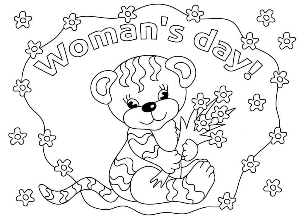 Free womens day coloring page