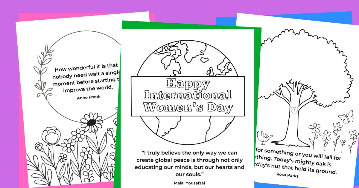 International womens day colouring pages