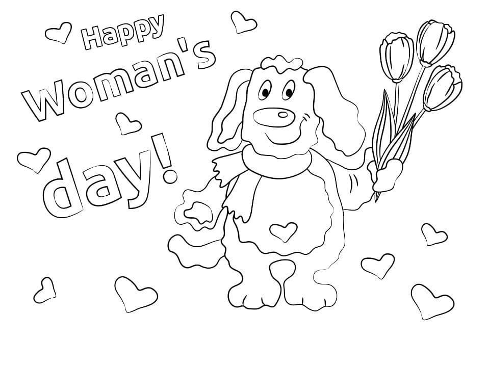 Free happy womens day coloring page