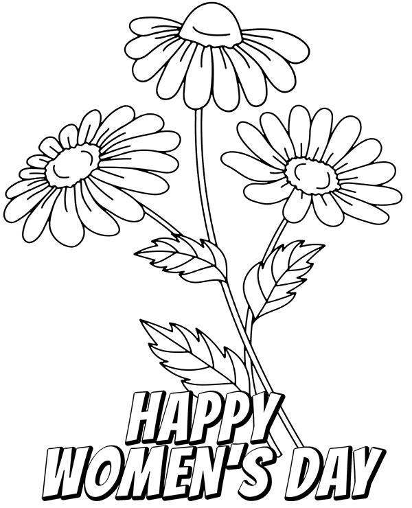 Flowers coloring pages happy womens day