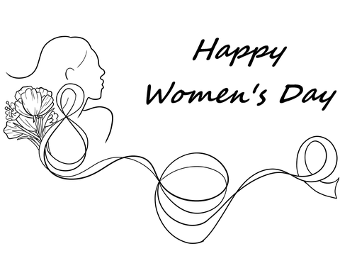 Happy womens day card coloring page free printable coloring pages