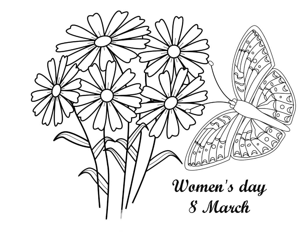 Coloring pages womens day march th print and congratulate women