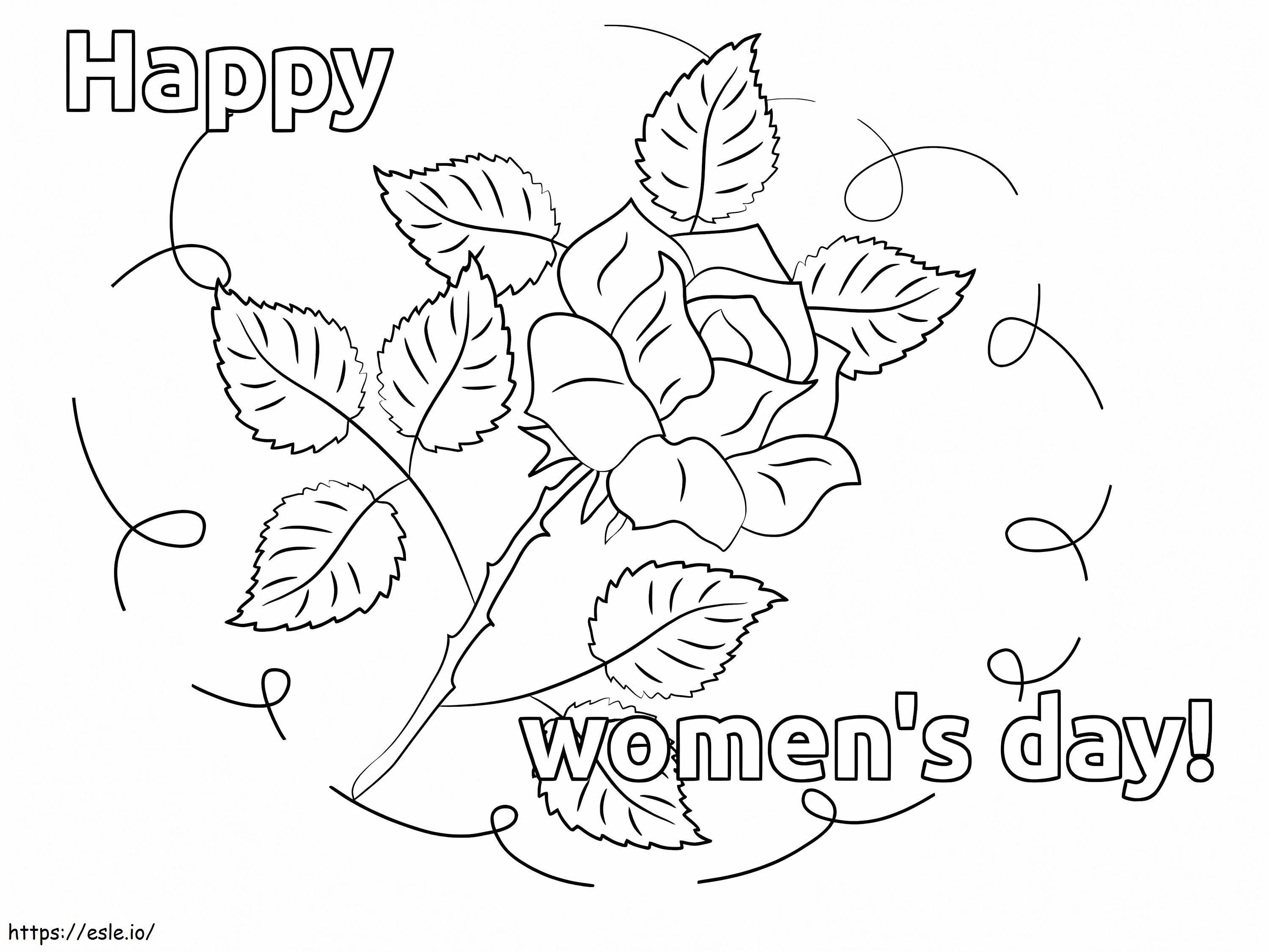 Rose for womens day coloring page