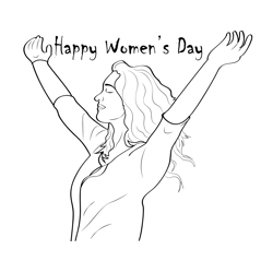 Gorgeous womens day coloring page for kids