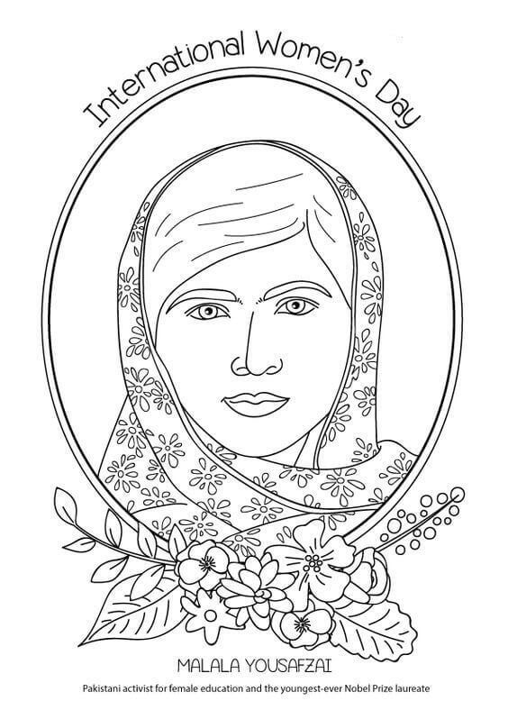 Free printable international womens day coloring pages international womens day international womens day malala