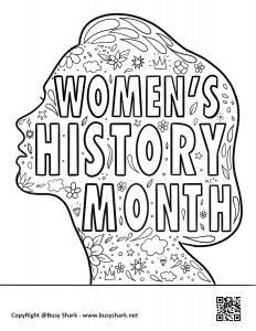 Womens history month coloring page free printable