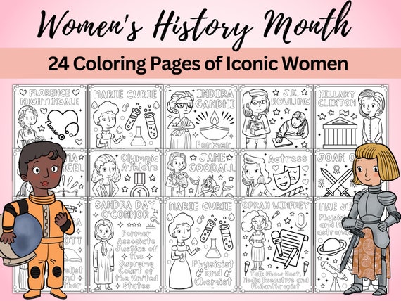 Womens history month coloring pages famous women in history coloring sheets educational resources mars activity for kids