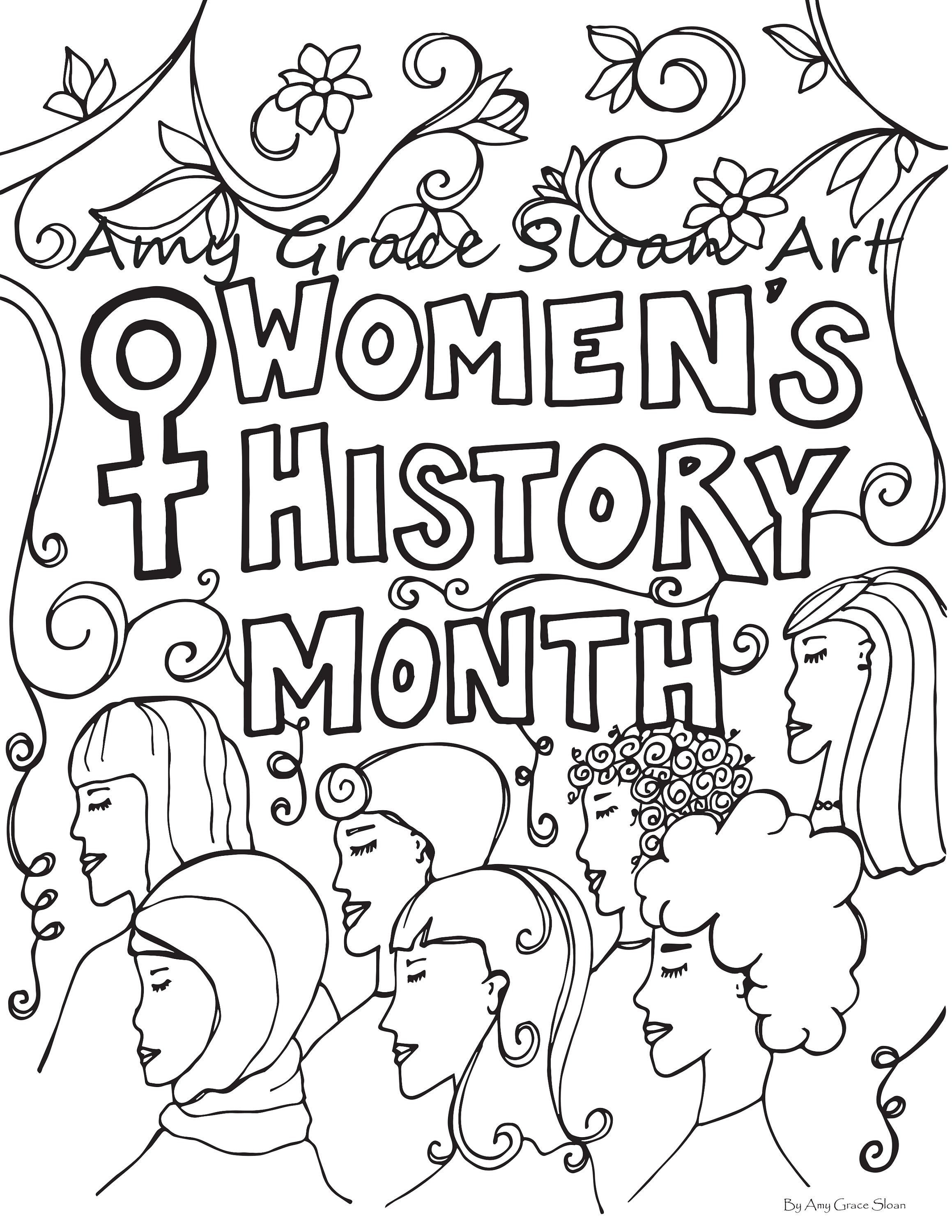 Womens history coloring page