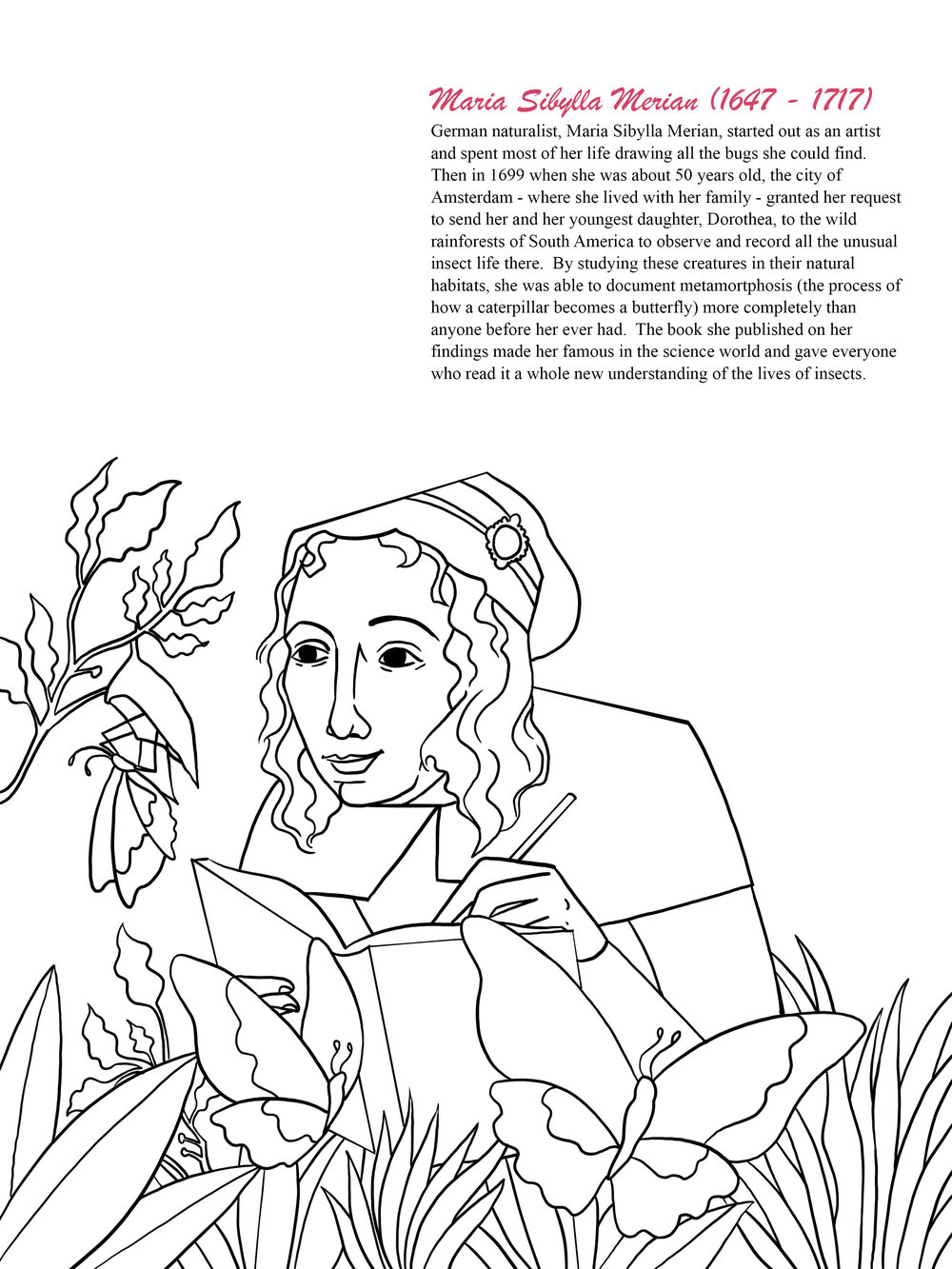 Women of history coloring book â anne lambelet illustration