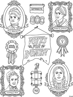 Womens history month free coloring pages