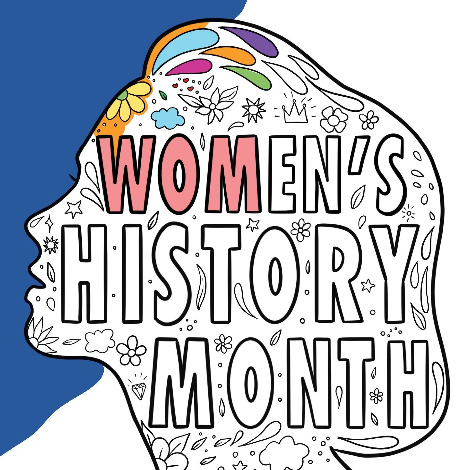 Womens history month coloring page free printable