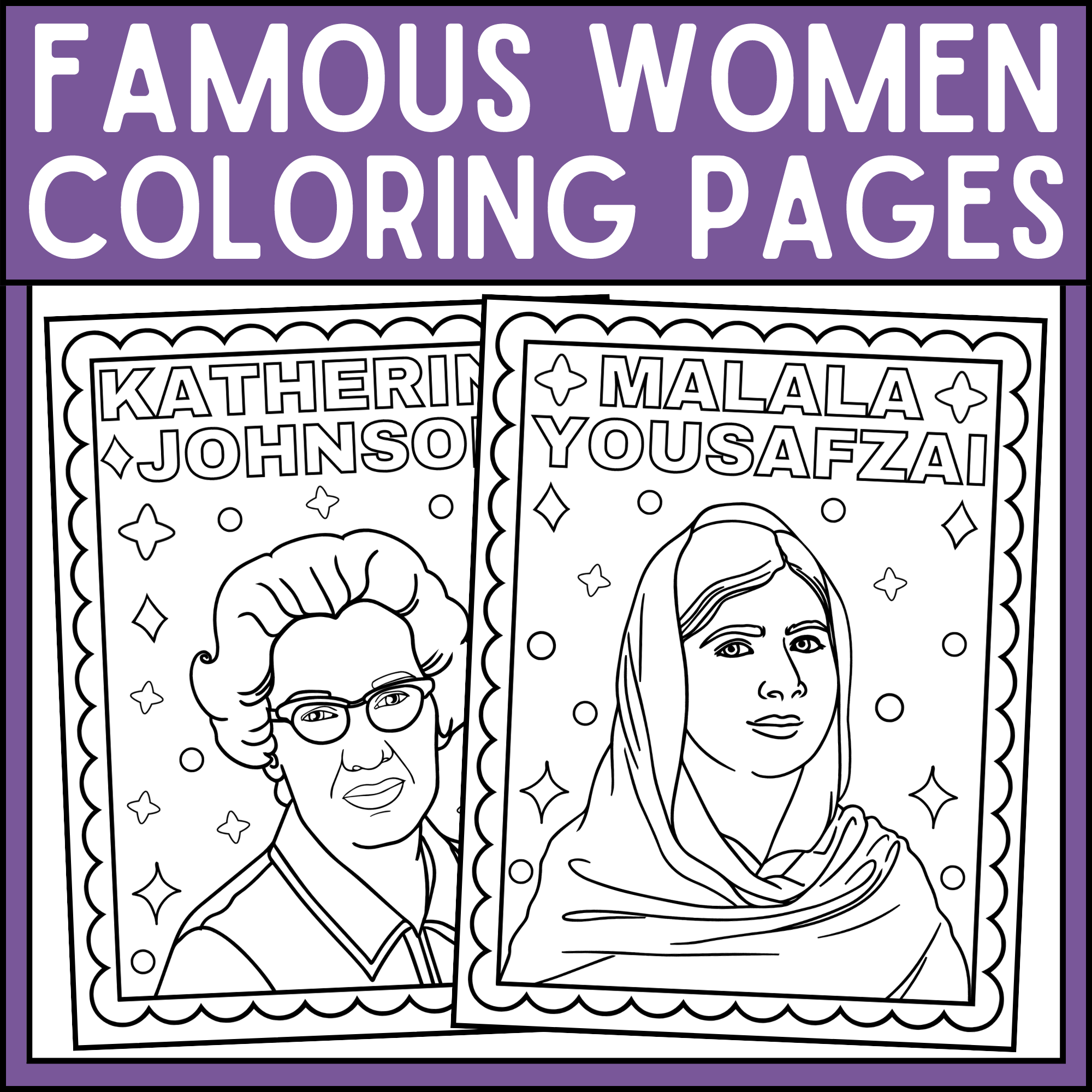 Famous women coloring pages womens history month coloring pages made by teachers