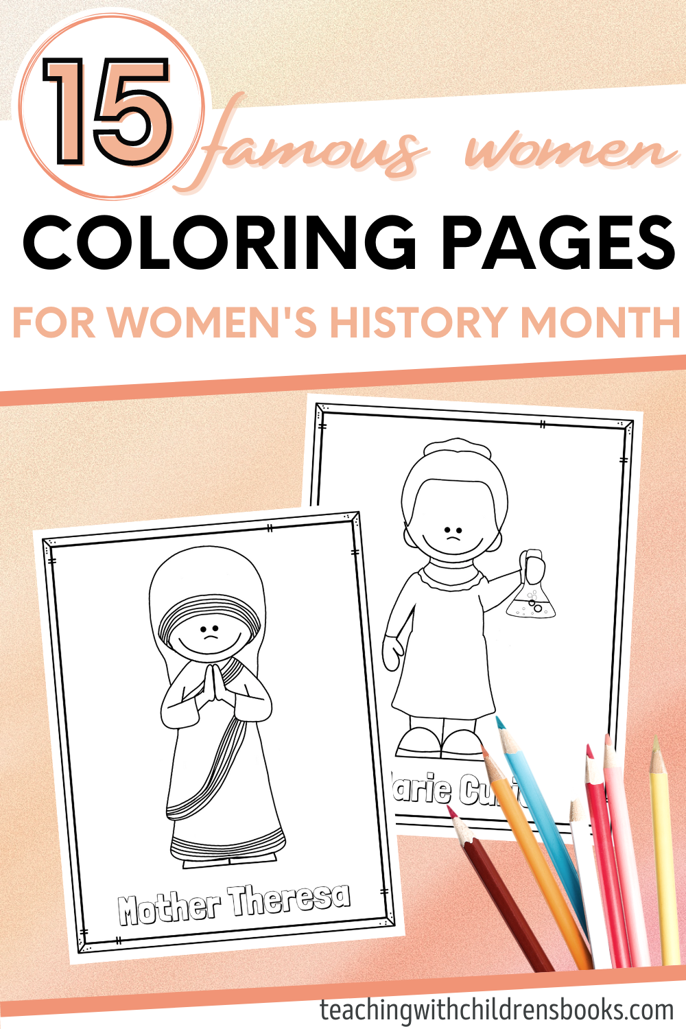 Printable womens history month coloring pages for kids