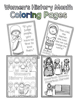 Womens history month coloring pages distance learning tpt