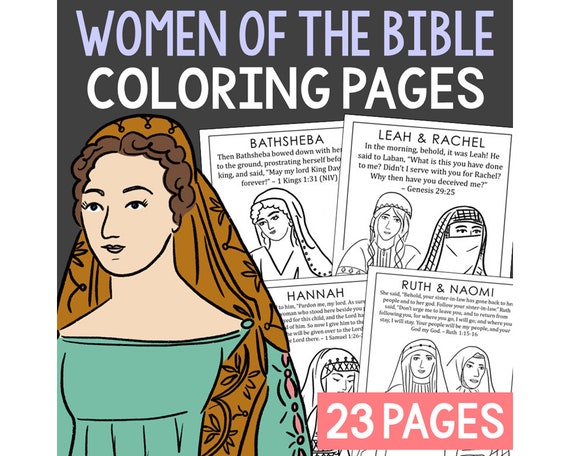 Womens history month bible story coloring pages activity christian homeschool printable worksheets sunday school church bulletin board