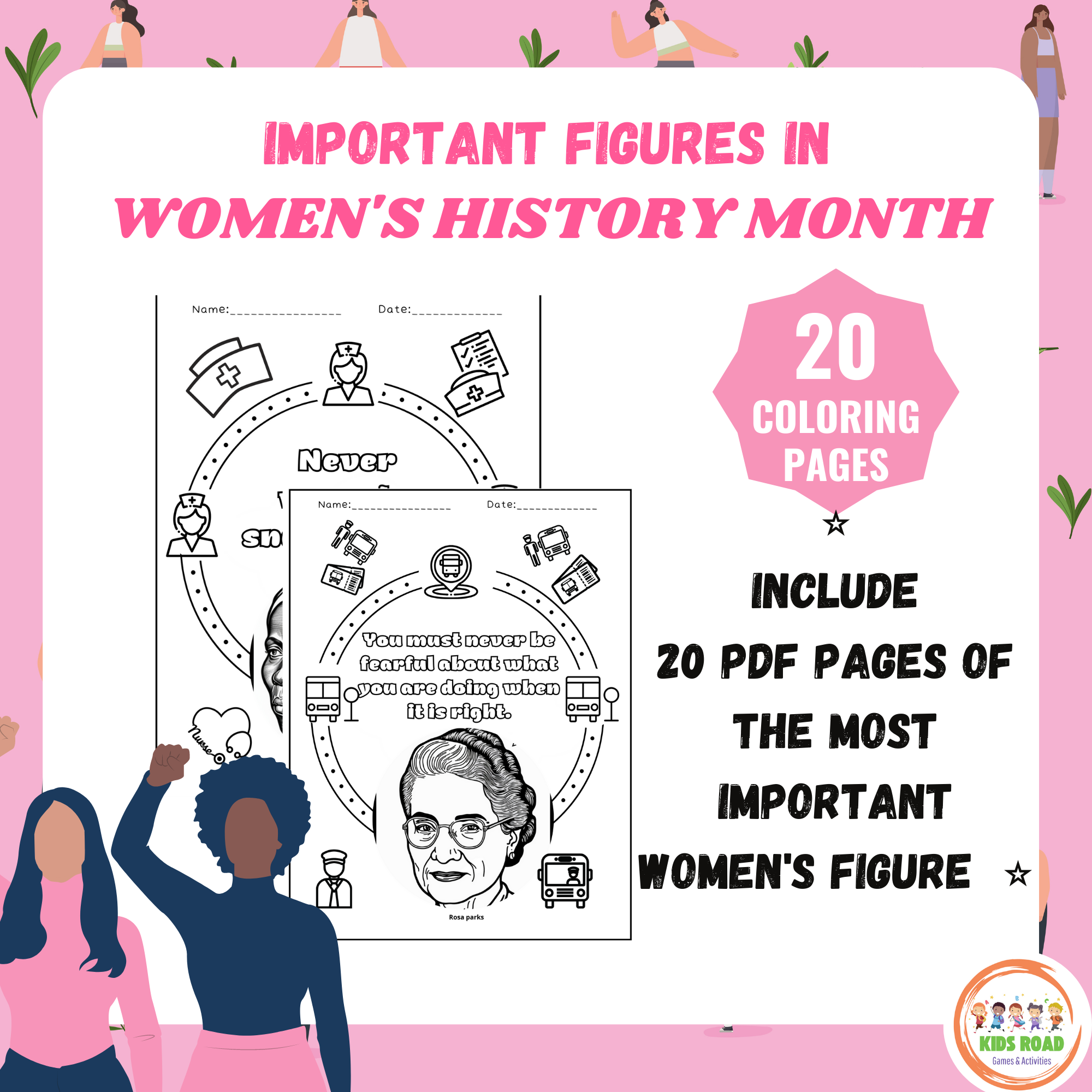 Womens history month coloring quotes activity template k st grade nd grade made by teachers