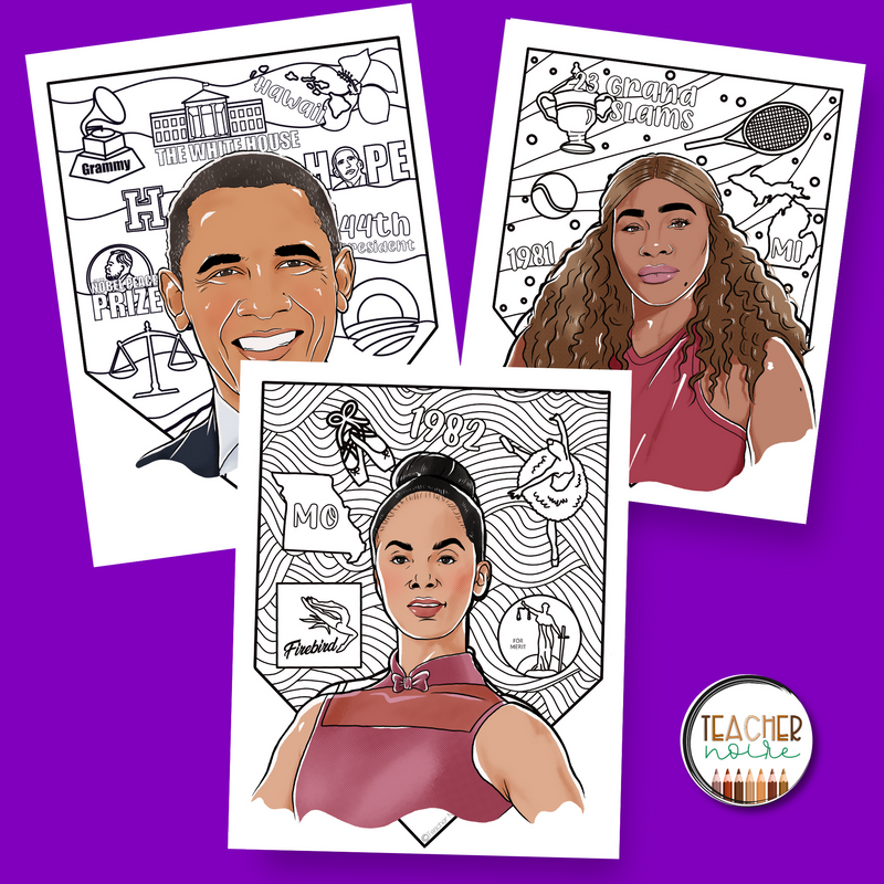 Black history month coloring pages â schoolgirl style