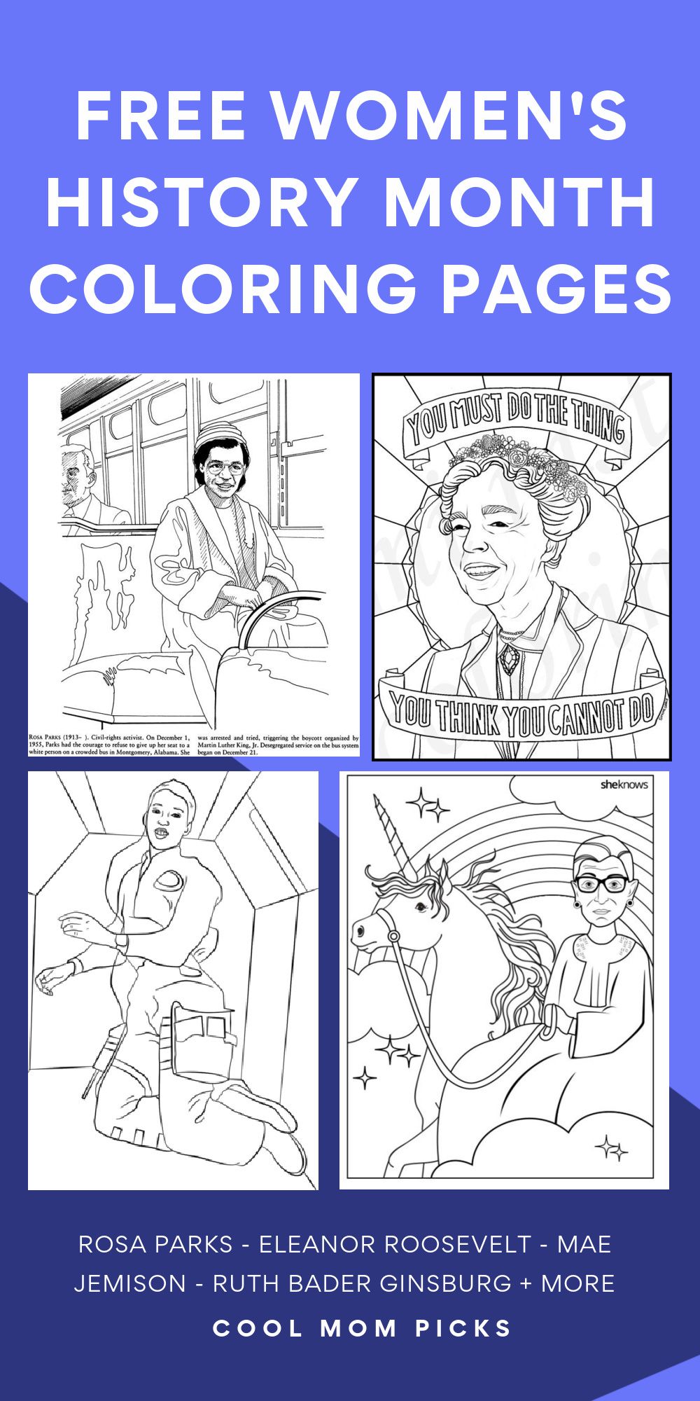 Celebrate womens history month with free printable coloring pages