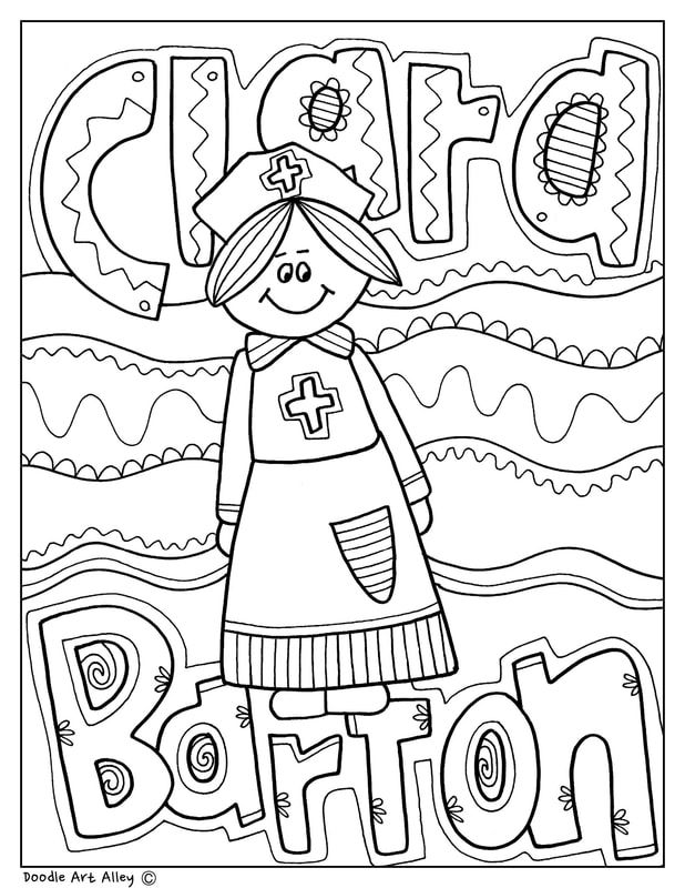 Clara barton coloring pages and printables perfect for womens history month by â black history month crafts black history month printables history worksheets