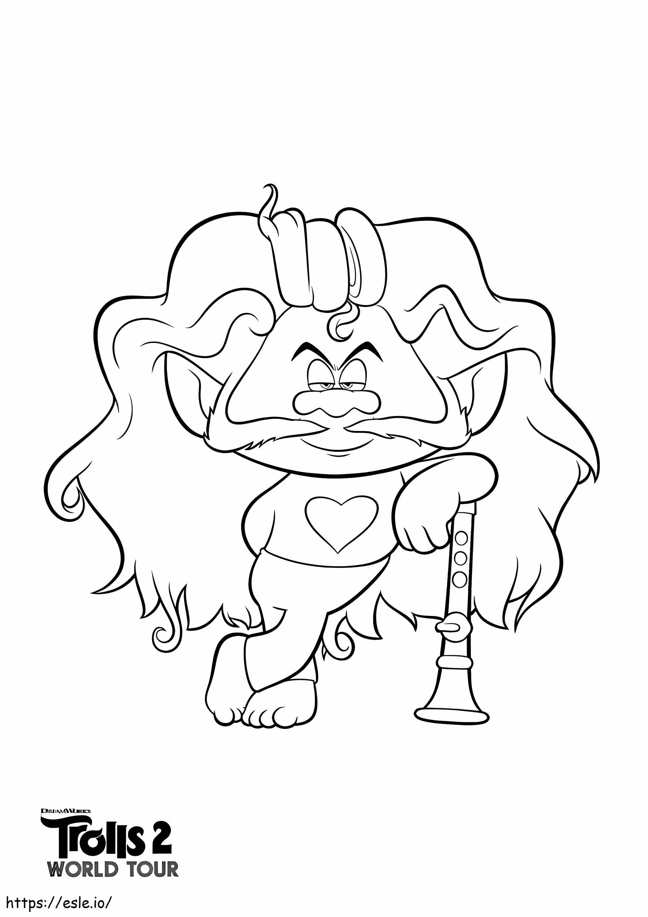 Wonder day trolls world tour coloring page