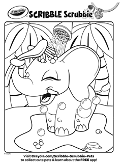 Scribble scrubbie pets free coloring pages