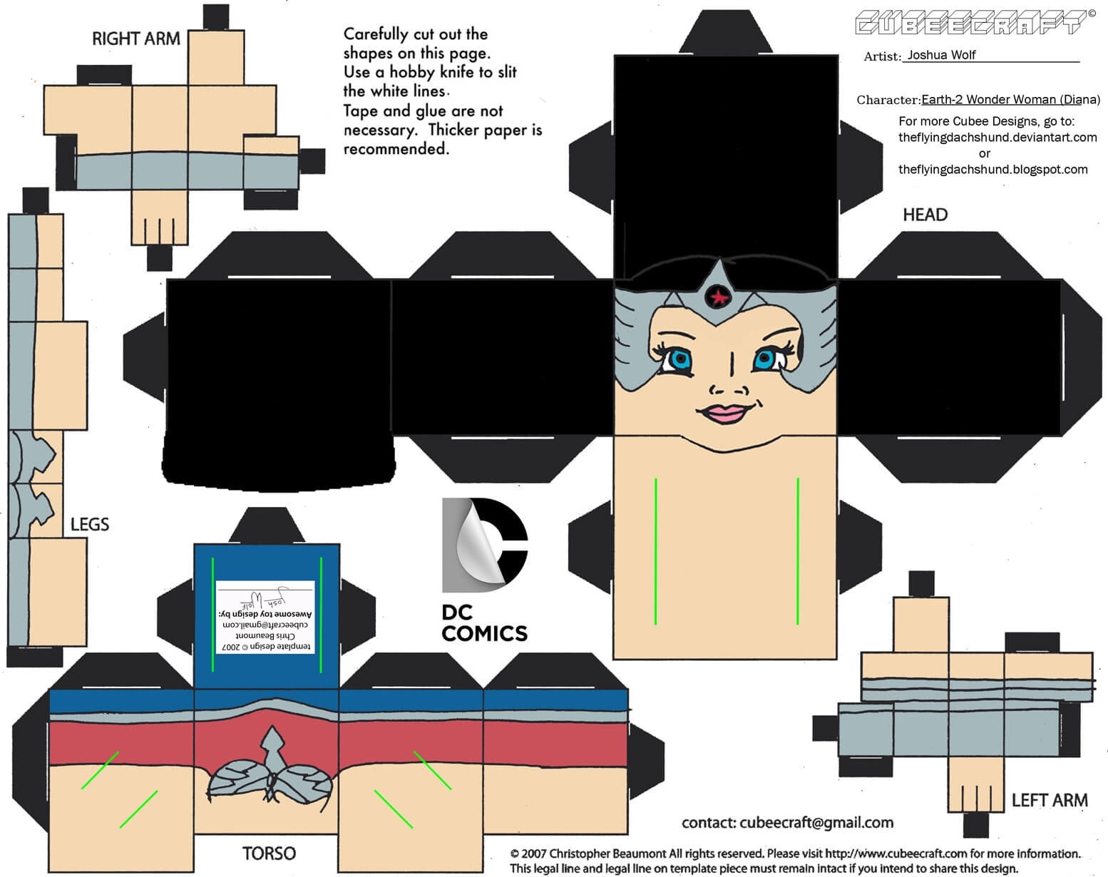 E wonder woman from dc paper toy free printable papercraft templates