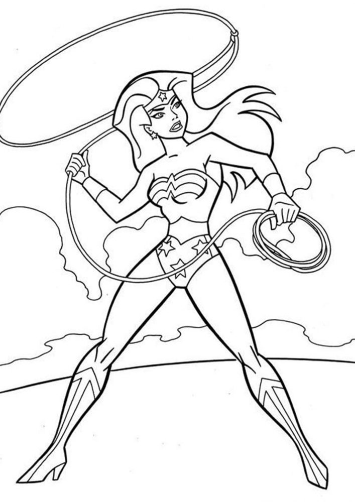 Free easy to print wonder woman coloring pages