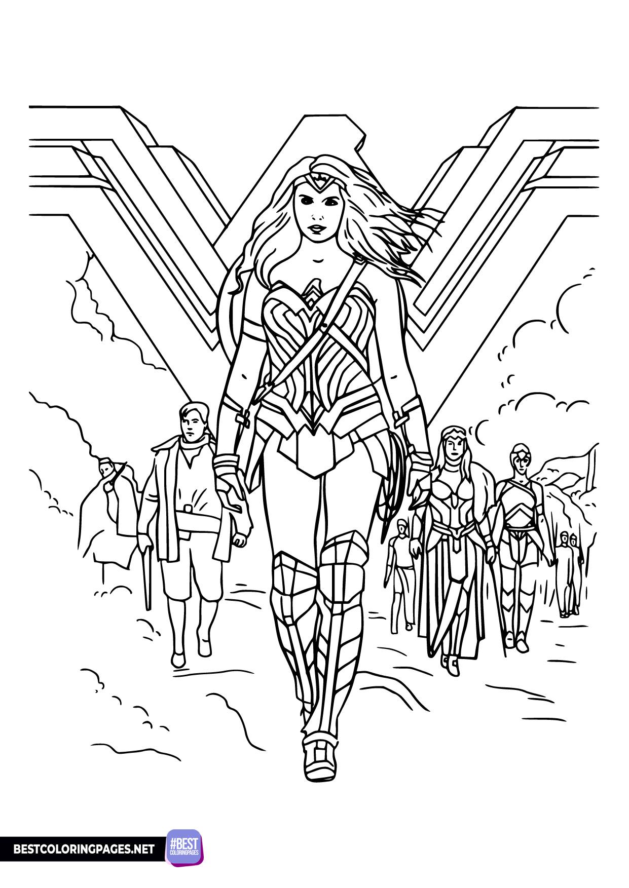 Wonder woman colouring page