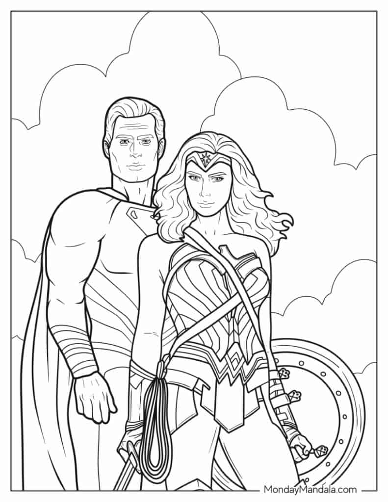 Wonder woman coloring pages free pdf printables