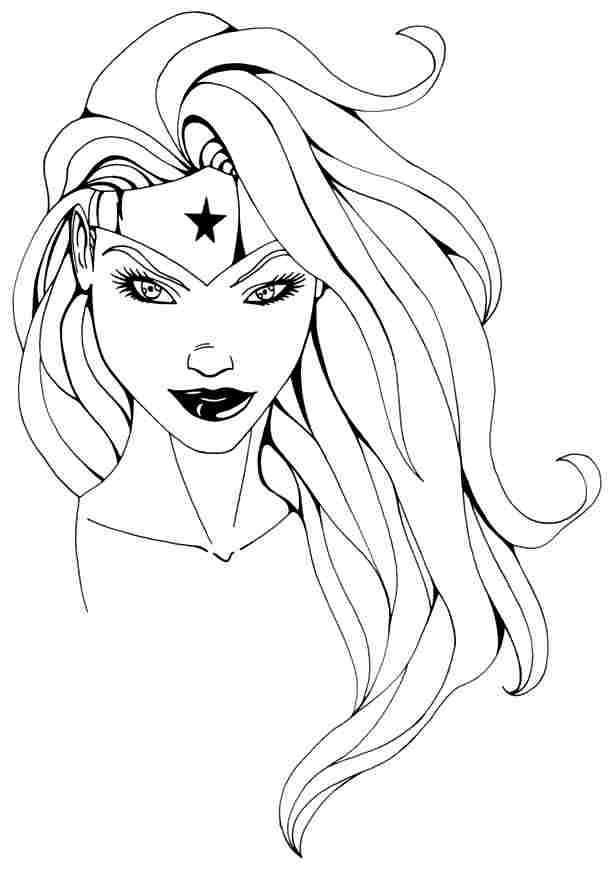 Coloring page wonder woman superheroes