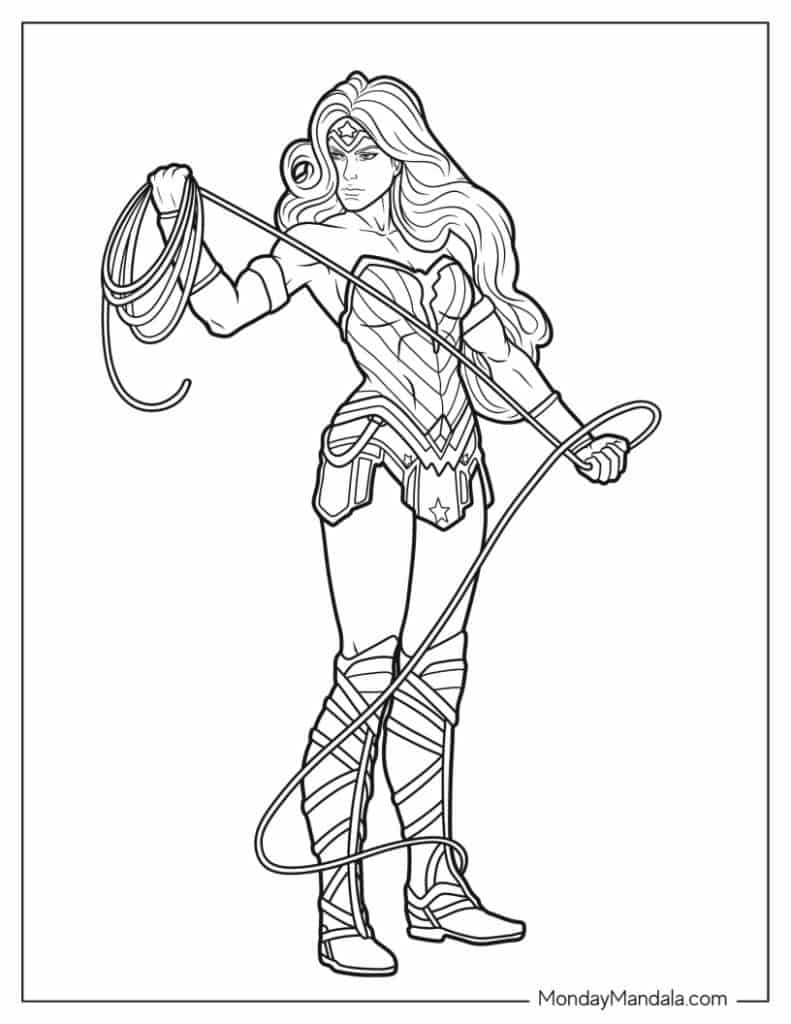 Wonder woman coloring pages free pdf printables