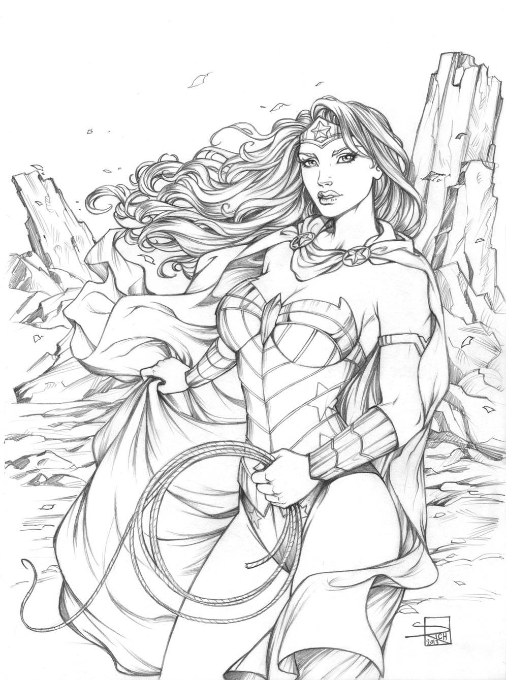 Wonder woman pencils by sabinerich on